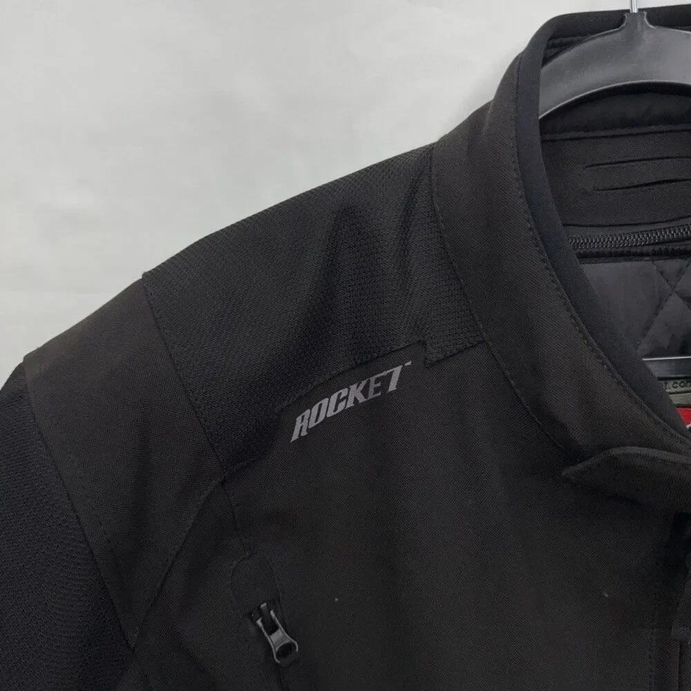 Joe Rocket Touring Jacket Men 2XL Black CE Level 2 Armor Removable Quilted Liner